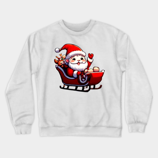 Happy Kawaii Santa Claus 07 Crewneck Sweatshirt by Vamamoi Créations